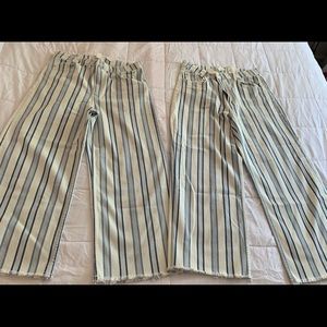 H&M Straight Wide Leg Striped Jeans